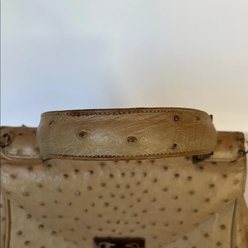 Kara Ross nude ostrich handbag with detachable shoulder strap - Picture 11 of 13